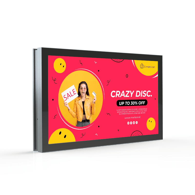 43 49 55 65 75 INCH Wall Mounted Outdoor LCD Digital Signage